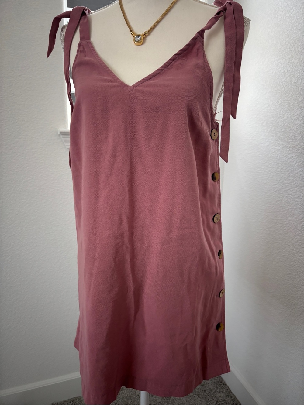 Topshop Dusty Rose Tie-Shoulder Midi Dress